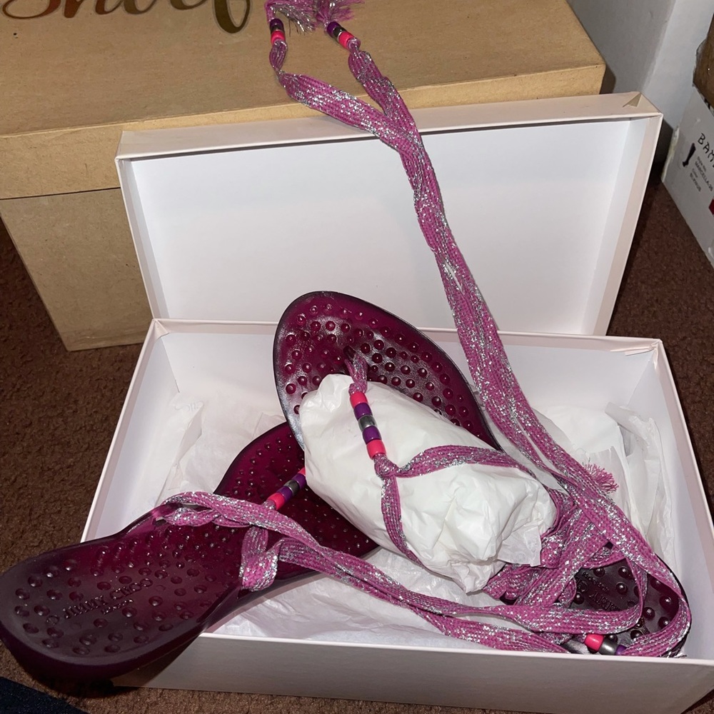 Jimmy Choo purple plastic sandals. - Picture 3 of 4